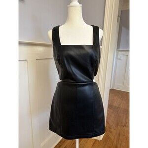 7 for All Mankind Women's Sz S Vegan Leather Shorts Dress Skirt Open Sides NWT